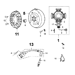 Zündungsteil Peugeot Fox Lieferung Rot
