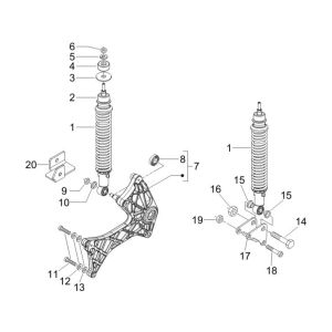 Hinterradaufhängung - Stoßdämpfer Gilera Runner 200cc VXR 4-Takt 2006