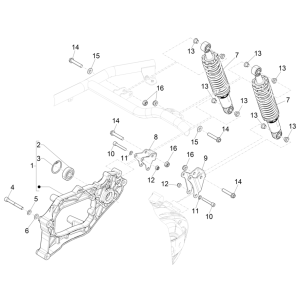 Hintere Federung - Stoßdämpfer/S Piaggio MP3 350 Maxi Sport E4 ABS 2018-2020 (EMEA)