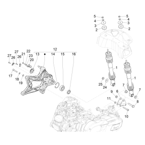 Hinterradaufhängung - Stoßdämpfer/en Vespa GTS 125 4T E5 ABS 2021 (EMEA)