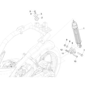 Hintere Federung - Stoßdämpfer/en Piaggio Liberty 125 4-Takt 3V IE ABS (IGET Euro 5)