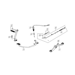 Pedale Kymco Activ 4-Takt rot-schwarz