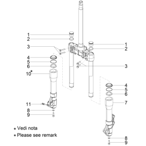 Vorderradgabelteile (Kayaba) Piaggio Beverly 125 RST 4T 4V IE E3 2010-2015 (EMEA)