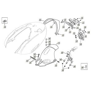 Hintere Plattenteile 3 Aprilia Mojito Custom 2t (Piaggio-Motor) 2004 - 2010