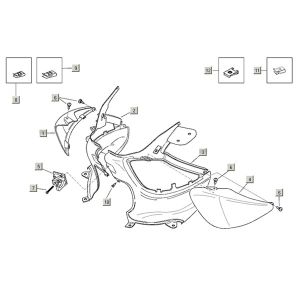 Teile für Heckplatte Aprilia Mojito Custom 2t (Piaggio-Motor) 2004 - 2010-Plaatdelen achterzijde Aprilia Mojito Custom 2t