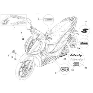 Piaggio Liberty 125 4-Takt 3V IE ABS-Platten und Zierleisten (IGET Euro 5)