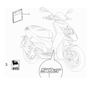 Embleme - Aufkleber - Logo Piaggio Typhoon 50 2-Takt Euro 3 2011