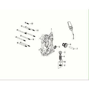Rechtes Kurbelgehäuse - Ölfilter - Dipstick Sym Fiddle ll Euro 5