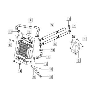 Kühler Kymco Super9 2t lc o.m mattschwarz-gelb