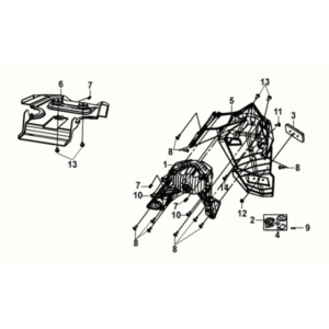 Hinterer Kotflügel/ hinterer Innenkotflügel Sym E-XPRO 45KM/H 2020-2021