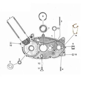 Gerade Kurbelgehäuseeinheit Zundapp GTS 50 517-39L0