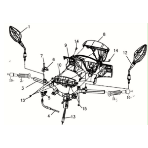 KPL-Scheinwerfer Sym Symphony ST 125I E4 Schwarz/Rot (BK-001C/R-010CA)