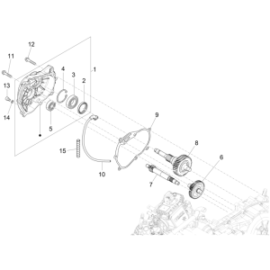 Piaggio Beverly 300 4T 4 V HPE ABS E5 2021-2022 (EMEA)-Reductorgroep Piaggio Beverly 300 4T 4V HPE ABS E5