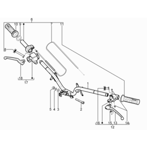 Lenkrad - Bremszylinder - Gaszug - Piaggio Typhoon 50 2-Takt Euro 3 2011 Griffe