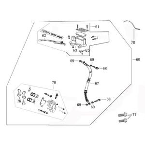 Bremse rechts Benzhou ZN50QT-36 creme