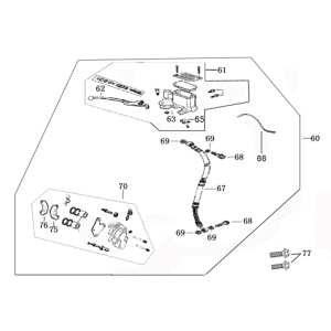 Bremse rechts Berini Napoli 125cc Silber