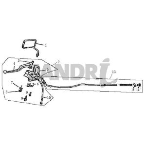 Bremsteile links Spiegel BTC Grande Retro GT1 blue cream metallic