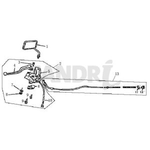 Bremsteile linken Spiegel BTC Grande Retro GT1 Kaffeesahne