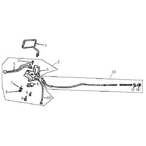 Bremsteile linken Spiegel Eagle-Wing Torino anthrazit