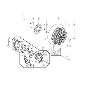 Bremssattel - Rad Kymco G-Dink 2-Takt Dunkelgrau
