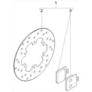 Vespa GTS 300 HPE 4T 4V IE ABS E4 2019 Bremsbeläge (EMEA) Bremsscheibe - Bremsbeläge