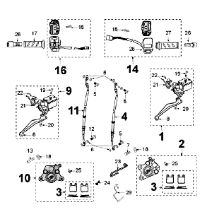 Bremssystem AJP Peugeot Jet Force LC weiß