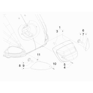 Blinker- Rücklicht Vespa Lxv 25km 4-Takt 2-Ventil