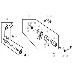 Schaltteile Kymco Activ 4-Takt rot-schwarz