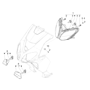 Hauptscheinwerfer - Frontblinker Piaggio NRG Power 50 2-Takt LC Euro 4