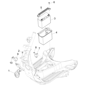 Batterie - Hupe - Starterrelais Vespa Sprint 150 3V IE ABS Euro 3 2015