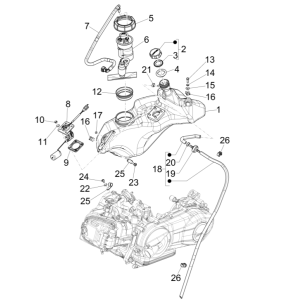 Benzintank - Tankschwimmer - Tankstelle - Vespa Sprint 150 3V IE ABS Euro 3 2015