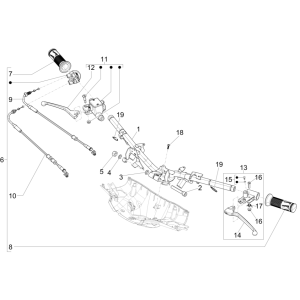 Lenkrad - Bremszylinder - Gaszug - Griffe Vespa Sprint 150 3V IE ABS Euro 3 2015