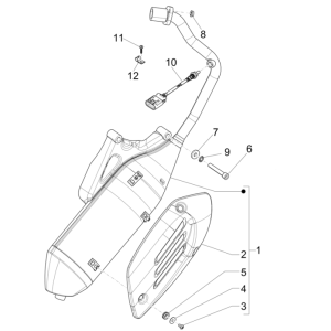 Auspuff Vespa Sprint 150 4T 3V IE Abs E3 2015 (EMEA)