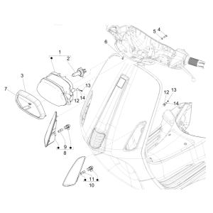 Hauptscheinwerfer - Frontblinker Vespa Sprint 150 3V IE ABS Euro 3 2015
