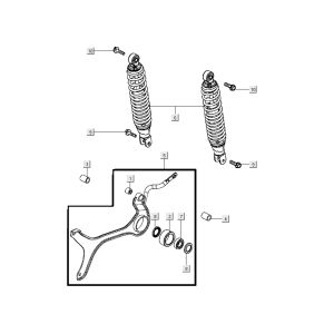 Stoßdämpfer hinten Super 8 Street 4-Takt rot