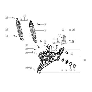 Stoßdämpfer hinten Kymco Xciting 400i Yellow