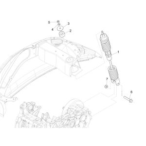 Vespa Primavera 4-Takt-3V-Stoßdämpfer (Euro5-Injektion IGET)