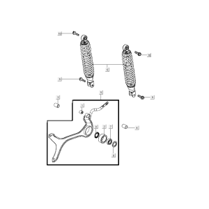 Stoßdämpfer Kymco Super8 Street 50i E4 Mattgrau