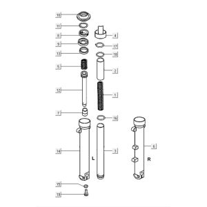 Stoßdämpfer vorne Kymco Xciting 400i Matt Black