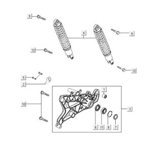 Stoßdämpfer hinten Kymco Downtown 300i weiß
