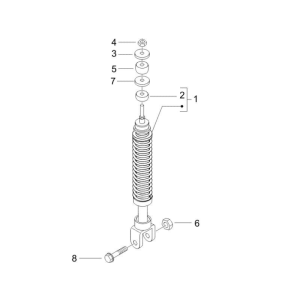 Stoßdämpfer Gilera Runner 50 SP 2010-2017 mattschwarz 80/B