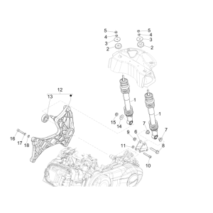 Stoßdämpfer Vespa GTS 250 dh 2005-2016 (ohne ABS)