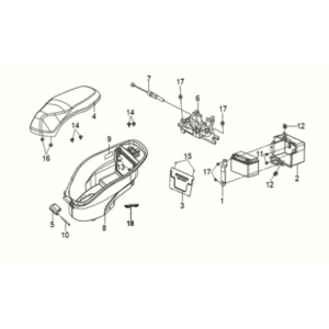 Sitz - Gepäckbox Sym Mio 50I E5