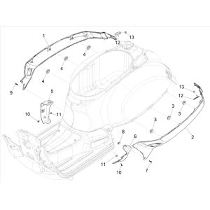 Seitenverkleidung Vespa GTS 300 HPE 4G 4G IE ABS E4 2019 (EMEA)