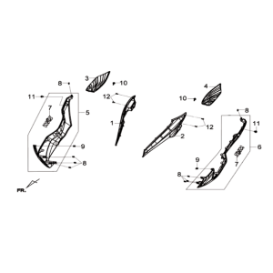 Seitenschweller Sym Joymax 300I ABS E3 2014-2016 Silber (S-7S)