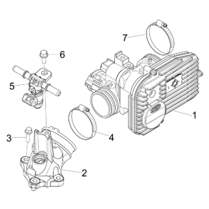 Drosselklappe - Einspritzdüse - Piaggio Beverly 125 RST 4T 4V IE E3 2010-2015 (EMEA)