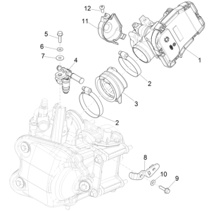 Drosselklappengehäuse - Einspritzventil - Piaggio MP3 350 Maxi Sport E4 ABS-Eingangsanschluss 2018-2020 (EMEA)