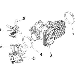 Drosselklappengehäuse - Einspritzventil - Anschluss Eingang Vespa GTS 250 ie 2005-2016 (ohne ABS)