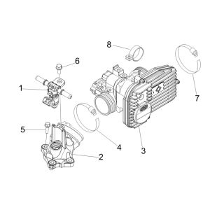 Drosselklappengehäuse - Einspritzventil - Anschluss Eingang Vespa GTV 250 4T 4V IE