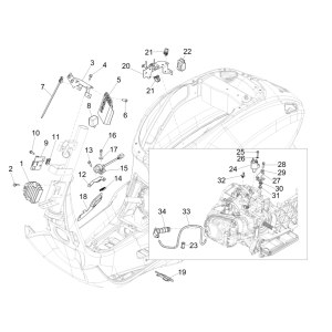 Spannungsregler - Zündspule - Elektronikteile Vespa Sprint 150 3V IE ABS Euro 3 2015